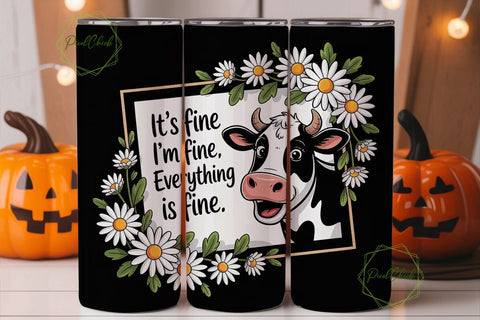 Funny Cow & Daisy 20oz Tumbler Wrap Sublimation PixelChick 