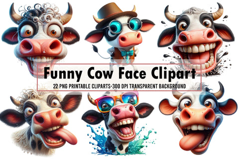 Funny Cow Face Sublimation Clipart Sublimation designartist 