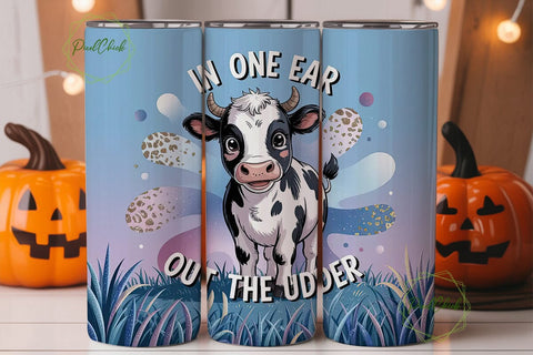 Funny Cow Glitter Spots 20oz Tumbler Sublimation PixelChick 