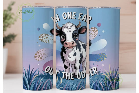 Funny Cow Glitter Spots 20oz Tumbler Sublimation PixelChick 
