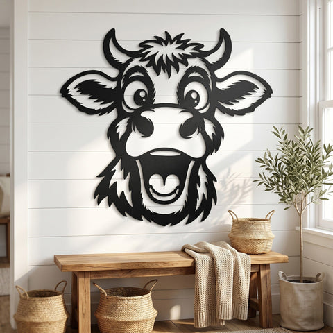 Funny Cow Laser SVG | Cute Cow Face DXF Png Eps | Farm Animal Metal Wall Art Cut File | CNC Plasma Laser Cut Design | Instant Download SVG HappyDesignStudio 
