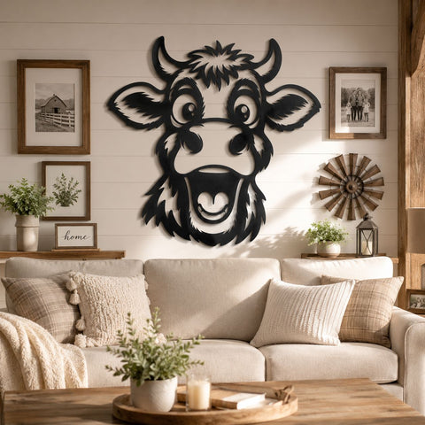 Funny Cow Laser SVG | Cute Cow Face DXF Png Eps | Farm Animal Metal Wall Art Cut File | CNC Plasma Laser Cut Design | Instant Download SVG HappyDesignStudio 