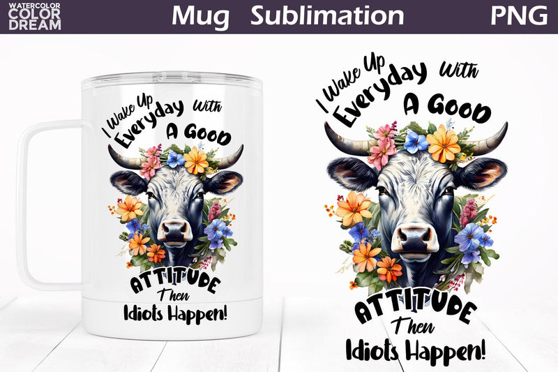 Funny Cow Mug | Sarcastic Quote Mug Sublimation Sublimation WatercolorColorDream 