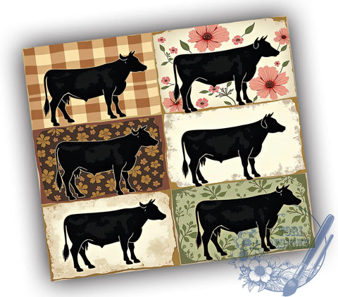 Funny Cow Tumbler, Floral Cow Design, Boho Tumbler Wrap, 20oz Tumbler, Sublimation Design, Farm Animal Decor, Cute Cow Gift, Animal Lover Tumbler Sublimation ToriDesigns 