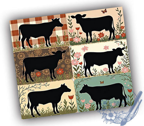 Funny Cow Tumbler, Floral Cow Design, Boho Tumbler Wrap, 20oz Tumbler, Sublimation Design, Farm Animal Decor, Cute Cow Gift, Animal Lover Tumbler Sublimation ToriDesigns 