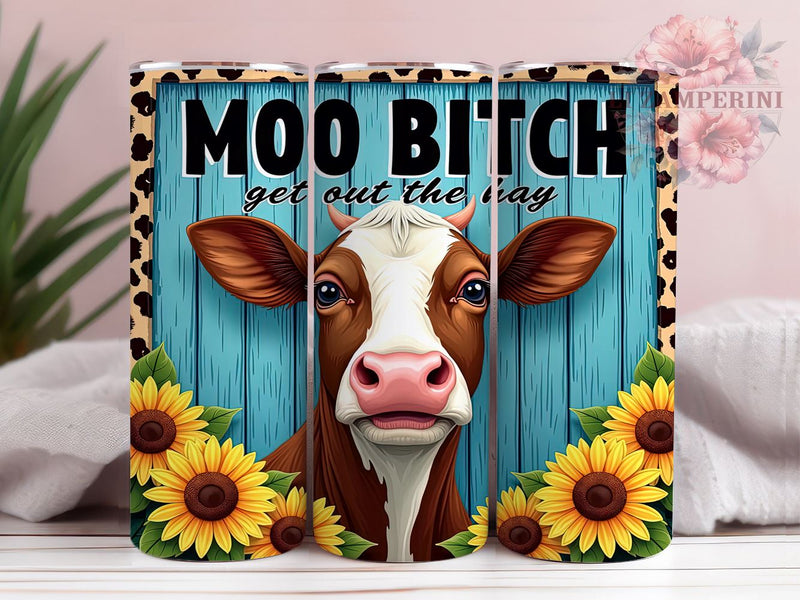 Funny Cow Tumbler, Moo Bitch Design, Country Western, 20oz Tumbler, Sublimation PNG, Digital Download, Farm Life Gift Sublimation Li Zamperini 