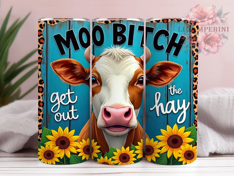 Funny Cow Tumbler, Moo Bitch Design, Country Western, 20oz Tumbler, Sublimation PNG, Digital Download, Farm Life Gift Sublimation Li Zamperini 
