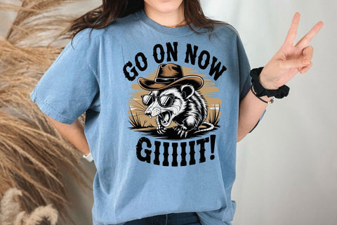 Funny Cowboy Possum PNG , Go on Now Giiiiit! Png SVG DesignDestine 