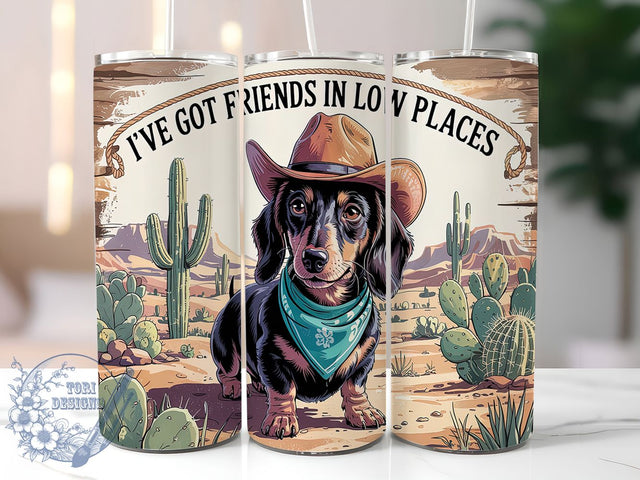 Funny Cowboy Wiener Dog Tumbler, Country Music Dog, Western Doxie Gift, Humorous Pet Gift, Dog Lover Present, Country Dog Design, Cowboy Pet Tumbler Sublimation ToriDesigns 