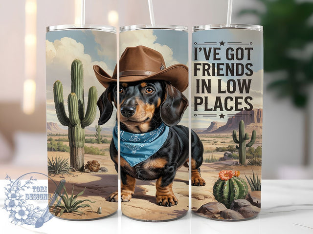 Funny Cowboy Wiener Dog Tumbler, Country Music Dog, Western Doxie Gift, Humorous Pet Gift, Dog Lover Present, Country Dog Design, Cowboy Pet Tumbler Sublimation ToriDesigns 