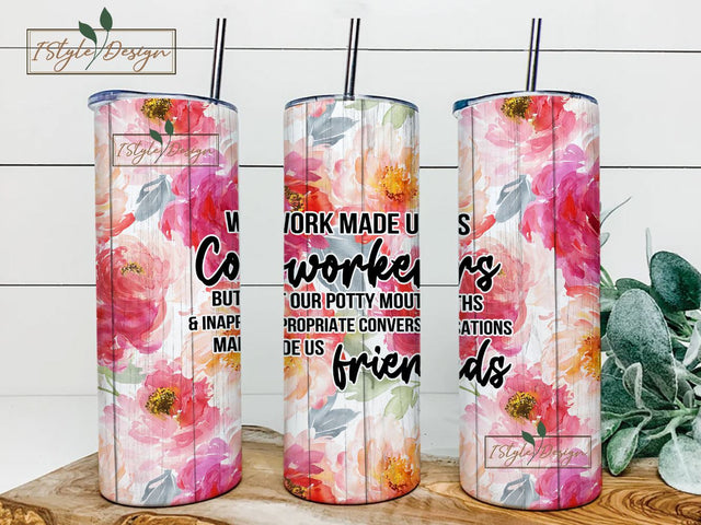 Funny Coworker tumbler Wrap 20oz skinny sublimation design png Coworker Friends tumbler digital download office Tumbler template design Sublimation iStyleDesign 