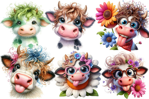 Funny Cows Clipart Cute Cow Png Farm Png Sublimation designartist 