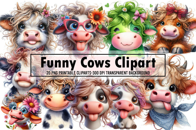 Funny Cows Clipart Cute Cow Png Farm Png Sublimation designartist 
