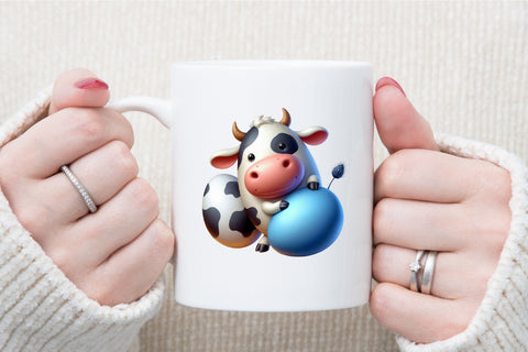 Funny Cows Easter Eggs Png Bundle Sublimation designartist 