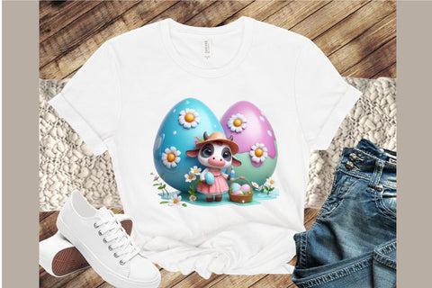 Funny Cows Easter Eggs Png Bundle Sublimation designartist 