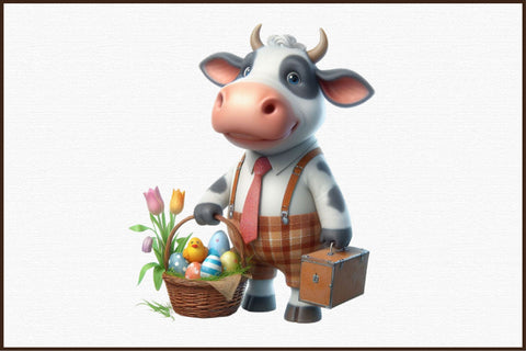 Funny Cows Easter Eggs Png Bundle Sublimation designartist 
