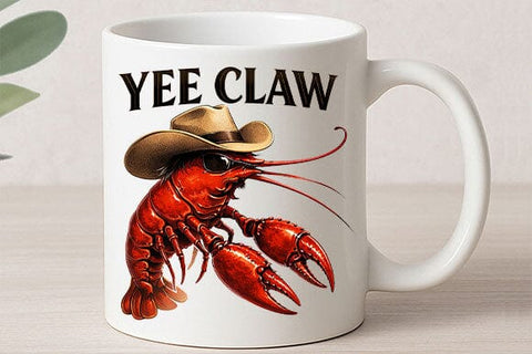 Funny Crawfish PNG Yee Caw Cowboy Sublimation Design SVG BillahCrafts 