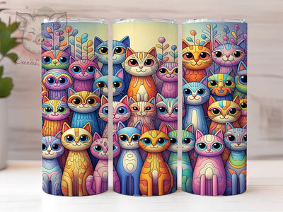 Funny Crazy Cat Tumbler, Cat Lover, Crazy Cat Lady, Whimsical Theme, Playful Design, 20Oz Tumbler, Sublimation Wrap Sublimation Lara' s Designs 