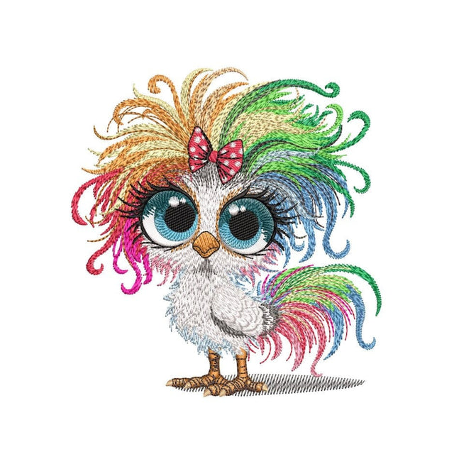 Funny Crazy Chicken Embroidery Design, Cute Chicken Machine Embroidery File, 3 sizes, Instant Download Embroidery/Applique DESIGNS Nino Nadaraia 