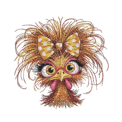 Funny Crazy Chicken Embroidery Design, Cute Chicken Machine Embroidery File, 3 sizes, Instant Download Embroidery/Applique DESIGNS Nino Nadaraia 