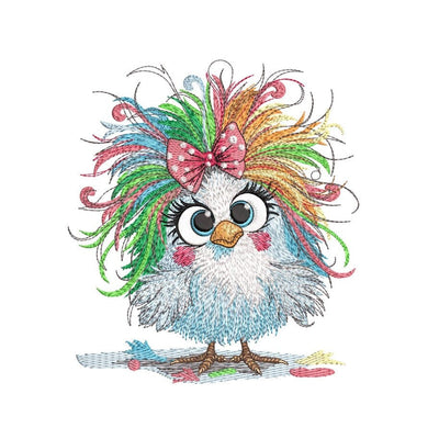 Funny Crazy Chicken Embroidery Design, Cute Chicken Machine Embroidery File, 3 sizes, Instant Download Embroidery/Applique DESIGNS Nino Nadaraia 