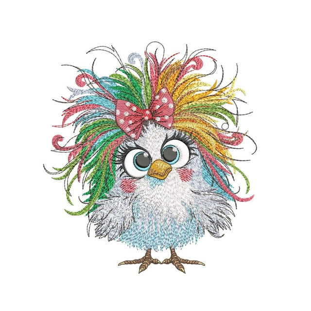 Funny Crazy Chicken Embroidery Design, Cute Chicken Machine Embroidery File, 3 sizes, Instant Download Embroidery/Applique DESIGNS Nino Nadaraia 