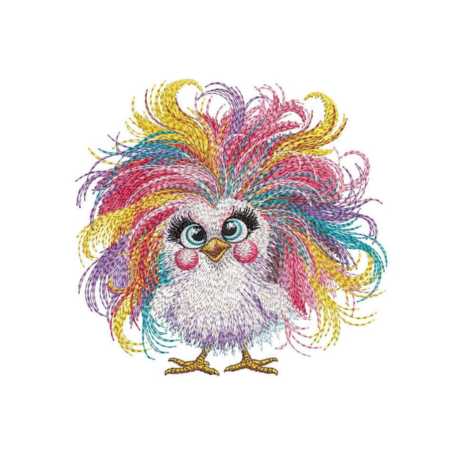 Funny Crazy Chicken Embroidery Design, Whimsical Bird Machine Embroidery File, 3 sizes, Instant Download Embroidery/Applique DESIGNS Nino Nadaraia 