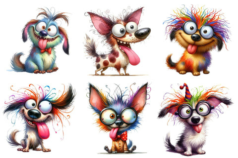 Funny Crazy Dog Clipart Bundle Sublimation designartist 