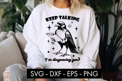 Funny Crow Animal SVG PNG Sublimation SVG Freeling Design House 