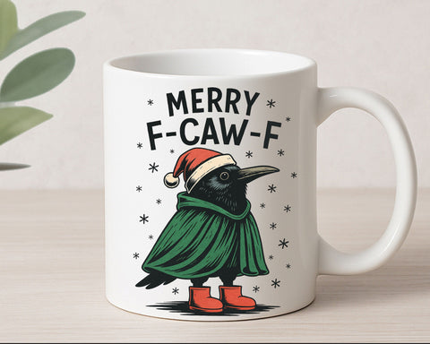 Funny Crow Christmas PNG Merry F-CAW-F Crow Clipart SVG BillahCrafts 