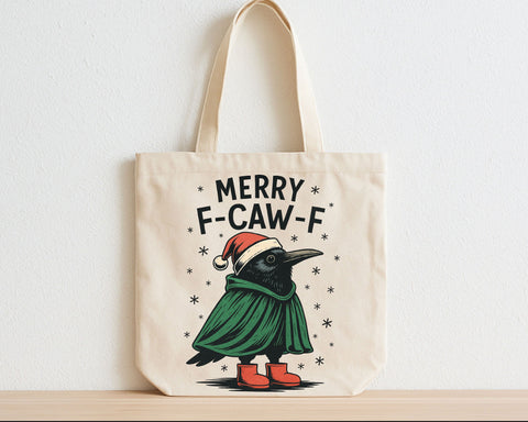 Funny Crow Christmas PNG Merry F-CAW-F Crow Clipart SVG BillahCrafts 