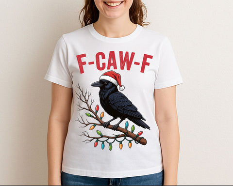 Funny Crow Christmas SVG F-CAW-F Santa Hat PNG SVG BillahCrafts 