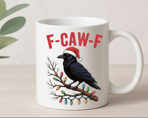 Funny Crow Christmas SVG F-CAW-F Santa Hat PNG SVG BillahCrafts 