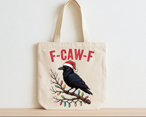 Funny Crow Christmas SVG F-CAW-F Santa Hat PNG SVG BillahCrafts 