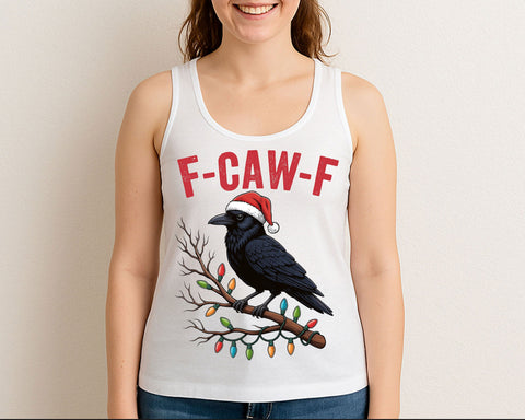 Funny Crow Christmas SVG F-CAW-F Santa Hat PNG SVG BillahCrafts 