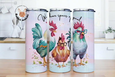 Funny Cute Chicken 20 Oz Skinny Sublimation Tumbler Wrap Digital Design PNG File Download Sublimation Rabbitmakies 