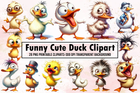 Funny Cute Duck Clipart Bird Clipart Png Sublimation designartist 