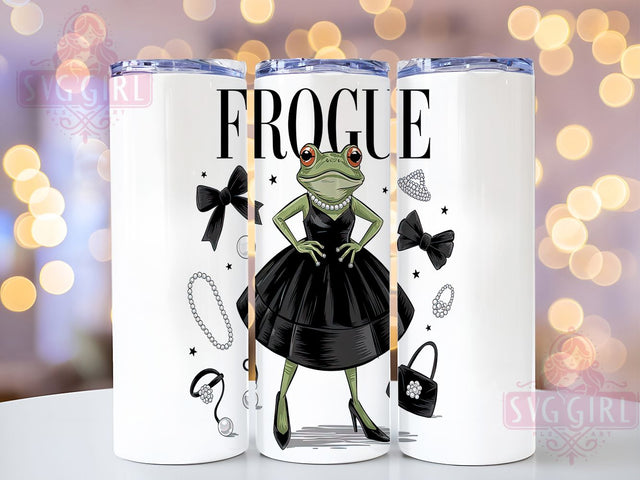Funny Cute Frog Fashion Tumbler, Frog Fashion Tumbler, 20oz Tumbler Wrap, Cute Frog Tumbler, Frog Design Tumbler, Animal Print Tumbler, Quirky Frog Tumbler Sublimation SvggirlplusArt 