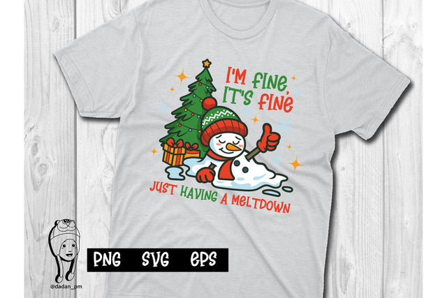 Funny Cute Snowman Christmas png, svg, eps SVG dadan_pm 