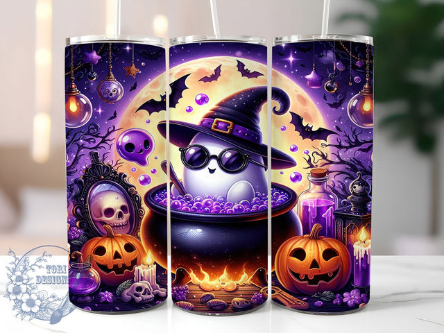 Funny Cute Spooky Halloween Ghost Tumbler, Cute Halloween Wrap, Spooky Ghost Cup, Kawaii Halloween Design, 20Oz Sublimation Wrap, Halloween Drinkware, Trick Or Treat Tumbler Sublimation ToriDesigns 