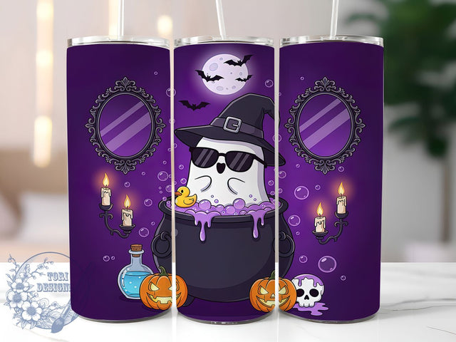 Funny Cute Spooky Halloween Ghost Tumbler, Cute Halloween Wrap, Spooky Ghost Cup, Kawaii Halloween Design, 20Oz Sublimation Wrap, Halloween Drinkware, Trick Or Treat Tumbler Sublimation ToriDesigns 