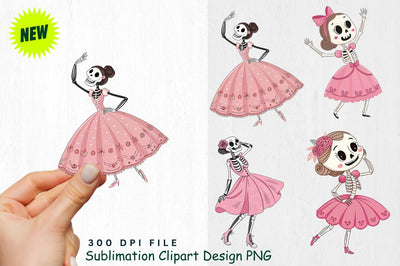Funny Cute Valentine's day skeletons Clipart Sublimation Regulrcrative 