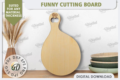 Funny Cutting Board Laser Cut. Serving Kitchen Board SVG SVG Evgenyia Guschina 