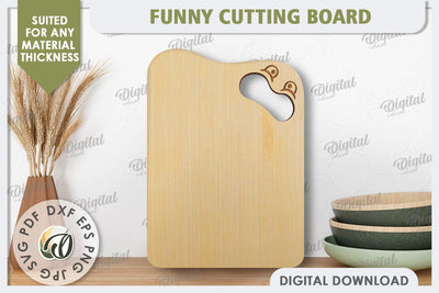 Funny Cutting Board Laser Cut. Serving Kitchen Board SVG SVG Evgenyia Guschina 