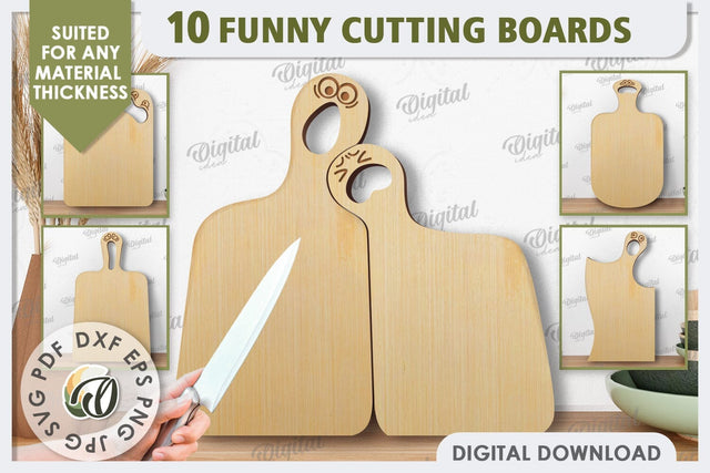 Funny Cutting Boards Laser Cut Bundle. Serving Boards SVG SVG Evgenyia Guschina 