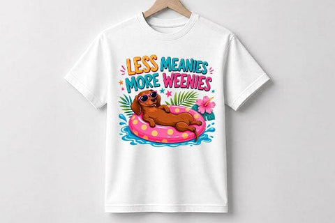 Funny Dachshund PNG Less Meanies More Weenies Sublimation Design SVG BillahCrafts 