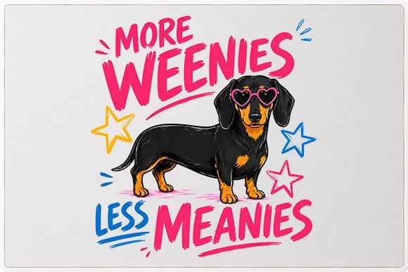 Funny Dachshund PNG More Weenies Less Meanies Dog Lover Digital Download SVG BillahCrafts 