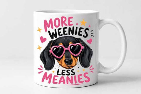 Funny Dachshund PNG – More Weenies Less Meanies Dog Lover Sublimation Design SVG BillahCrafts 