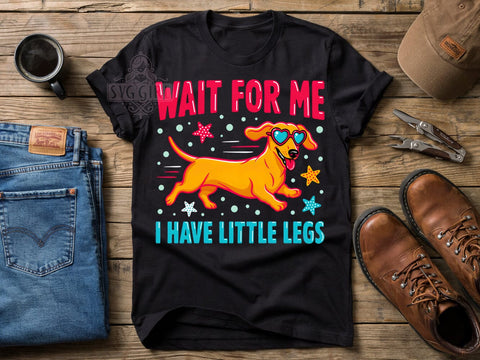 Funny Dachshund Pup T-Shirt PNG, Funny Dog, Little Legs, Cute Pup, Sublimation PNG, Pet Humor, Wiener Dog Sublimation SvggirlplusArt 