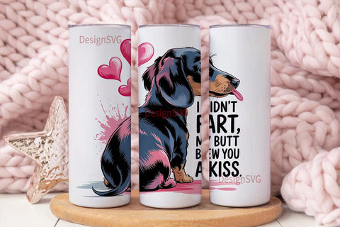 Funny Dachshund Tumbler Wrap Sublimation DesignSVG 